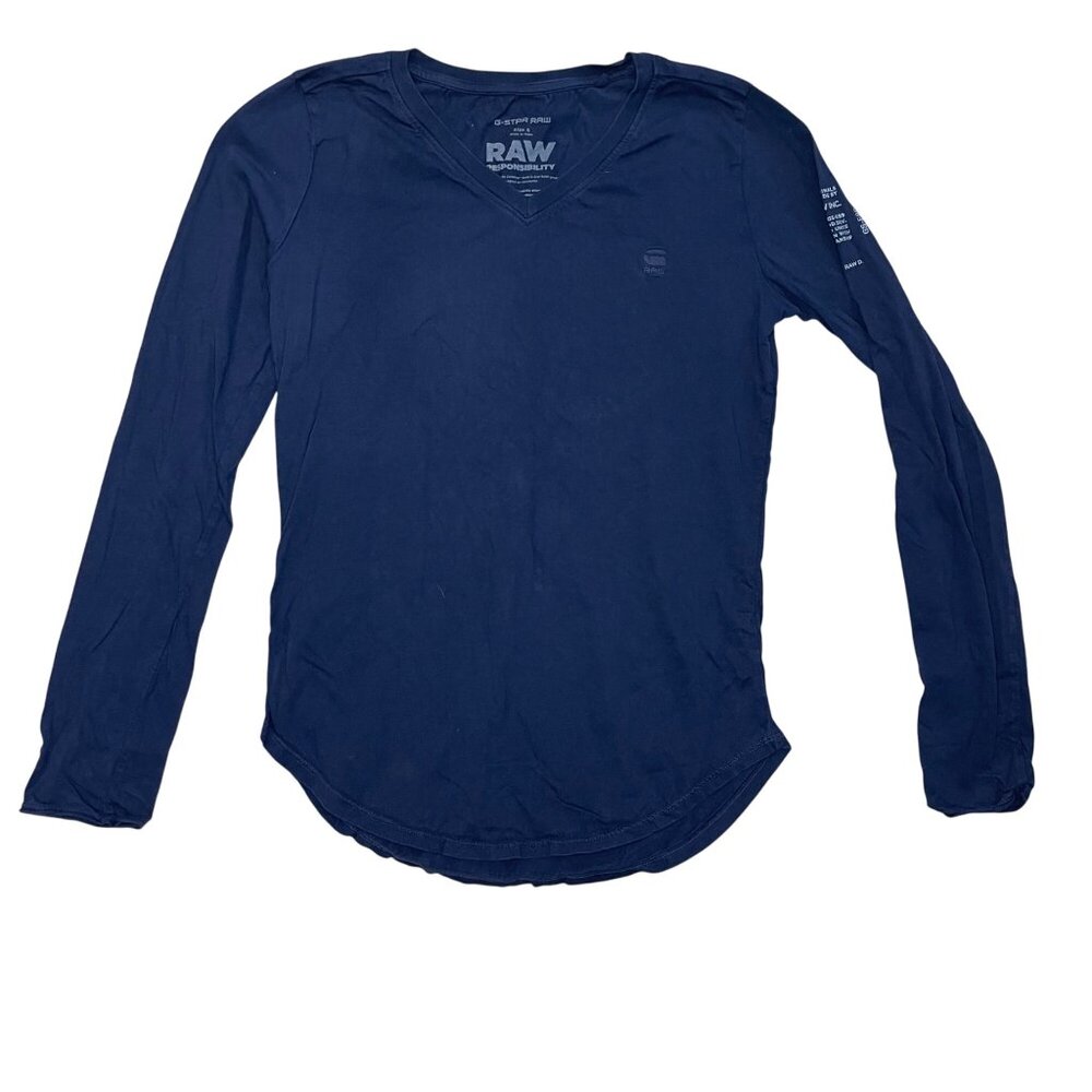 G-Star Raw Long Sleeve Tee Women's Size Small‎ V Neck T-Shirt Cradle to Cradle